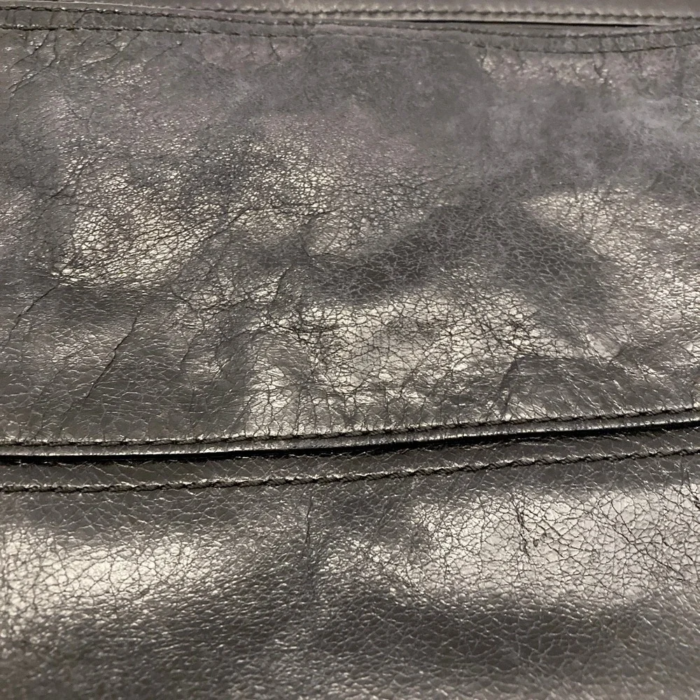 Coach Poppy Slim Tote Sliding Chain G1282-21199 Black Leather Bag Convertible